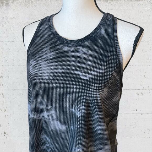 Athleta Black Gray Ultimate Train Printed Tank Top Nebula Racerback Size Medium - Picture 2 of 8